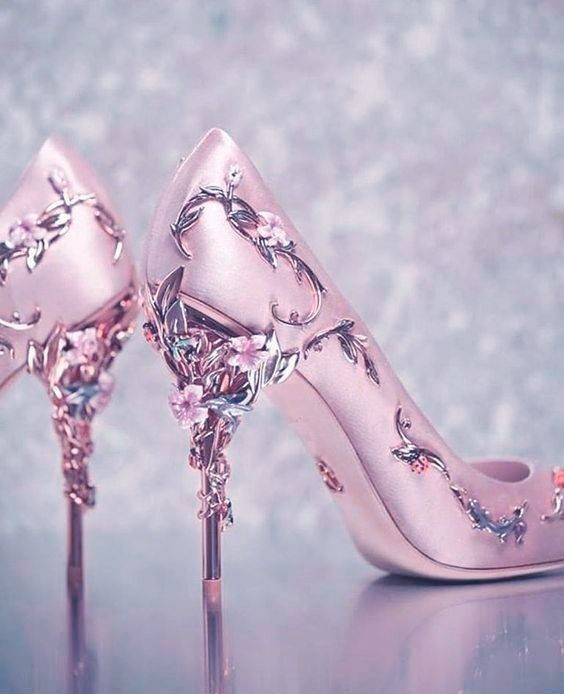 Pink metallic heels