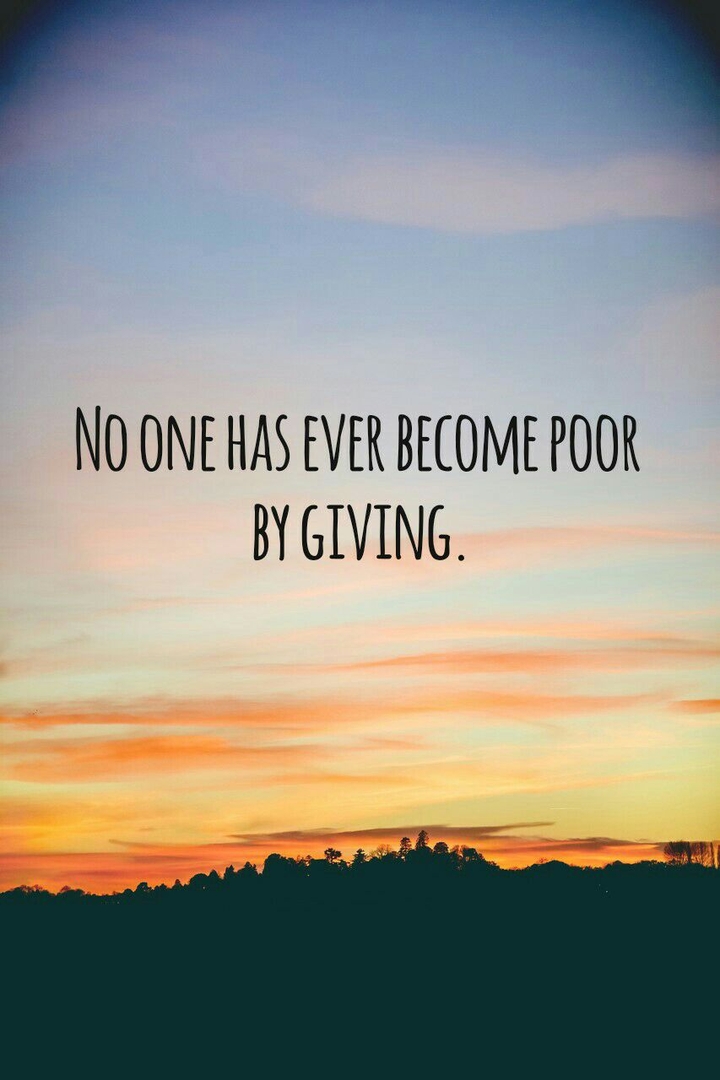 Living by giving.