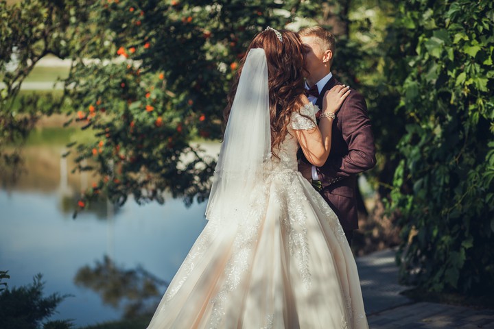 Fine Day, The bride and groom.