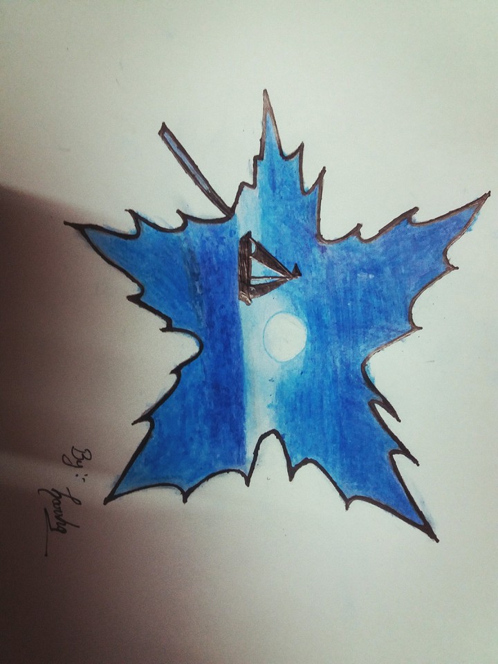 drawing on leaf