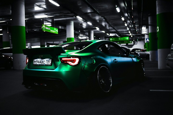 #Green Modified Toyota Car