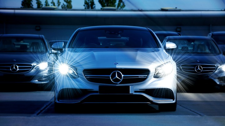 white mercedes benz car's
