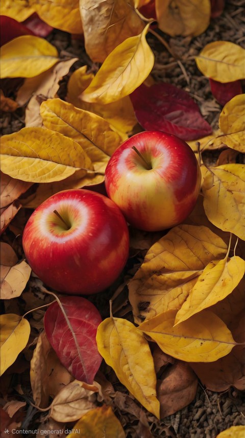 APPLES AMONG YELLOW LEAVES
