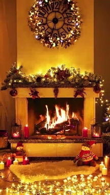 Warm fireplace