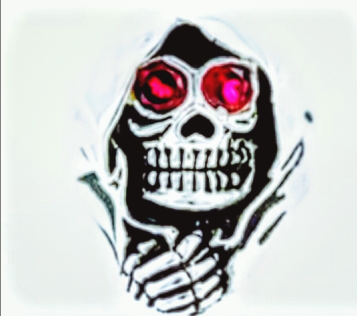 red-eyed skull