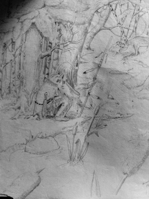 “Native American Indian Out On A Hunt”