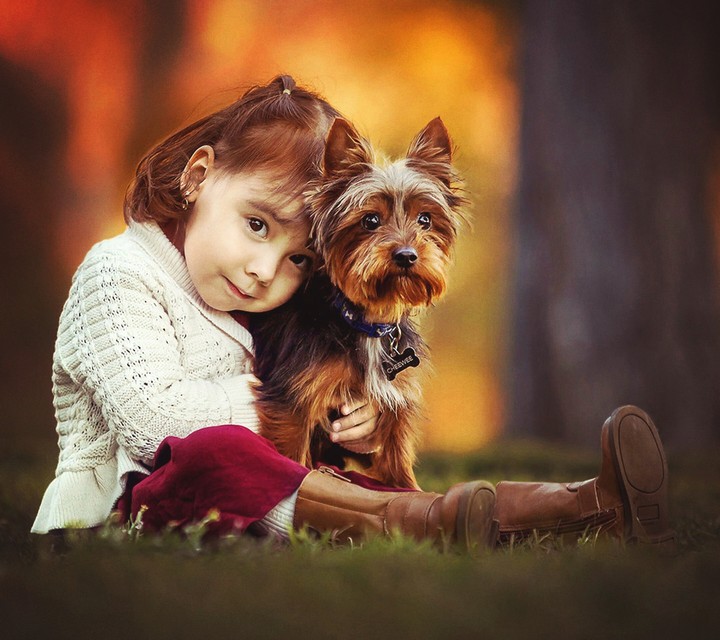 Girl with pet
