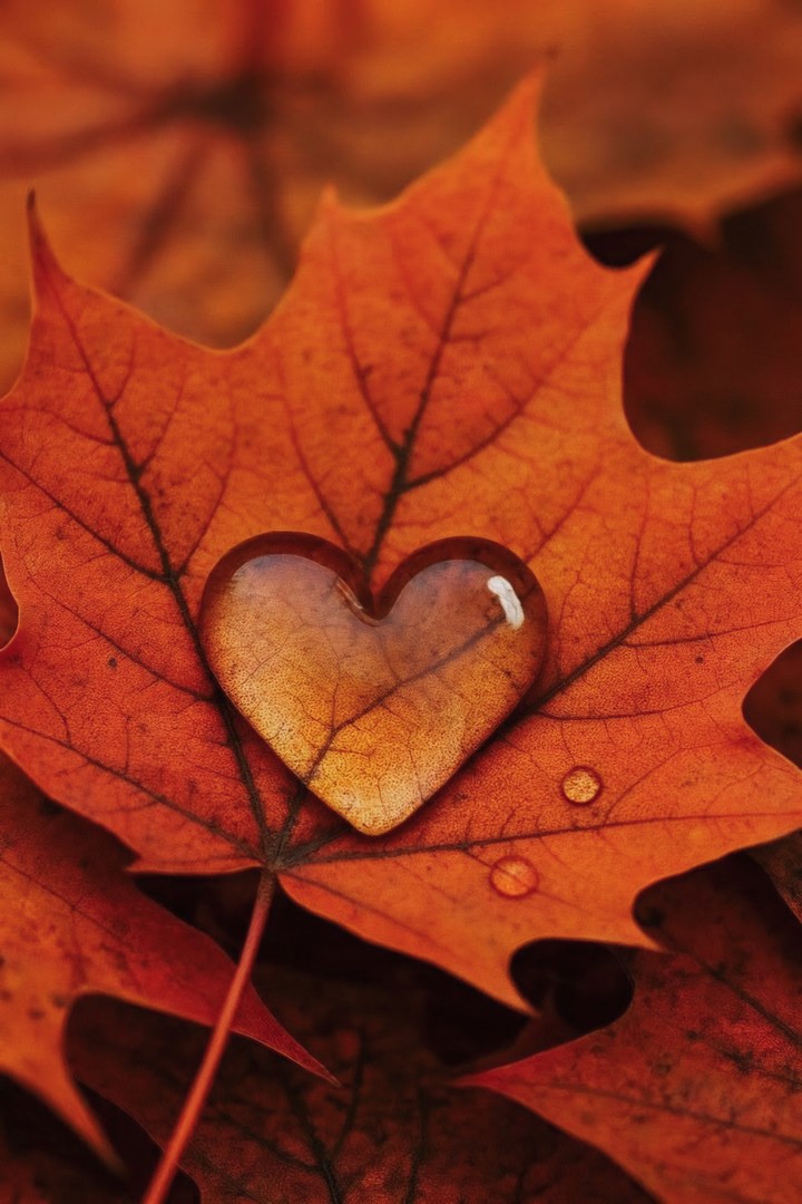 AUTUMN HEART SHAPED DROP