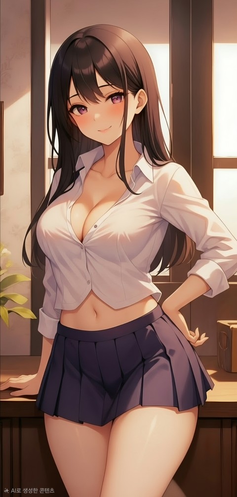 Thigh, Hairstyle, Black_hair