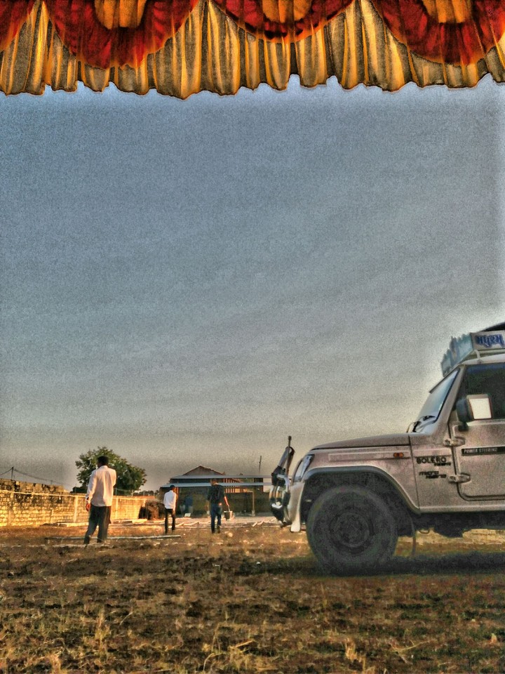 vehicle with full sky