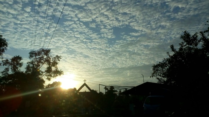 cloudy skies
