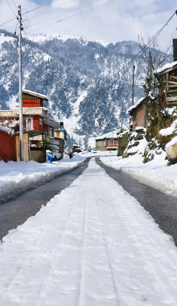 snow filled path
