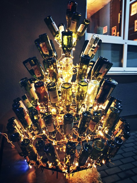 Christmas bottle tree