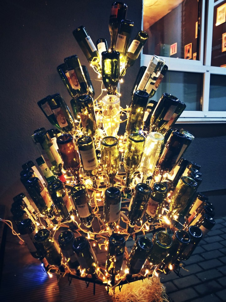 Christmas bottle tree