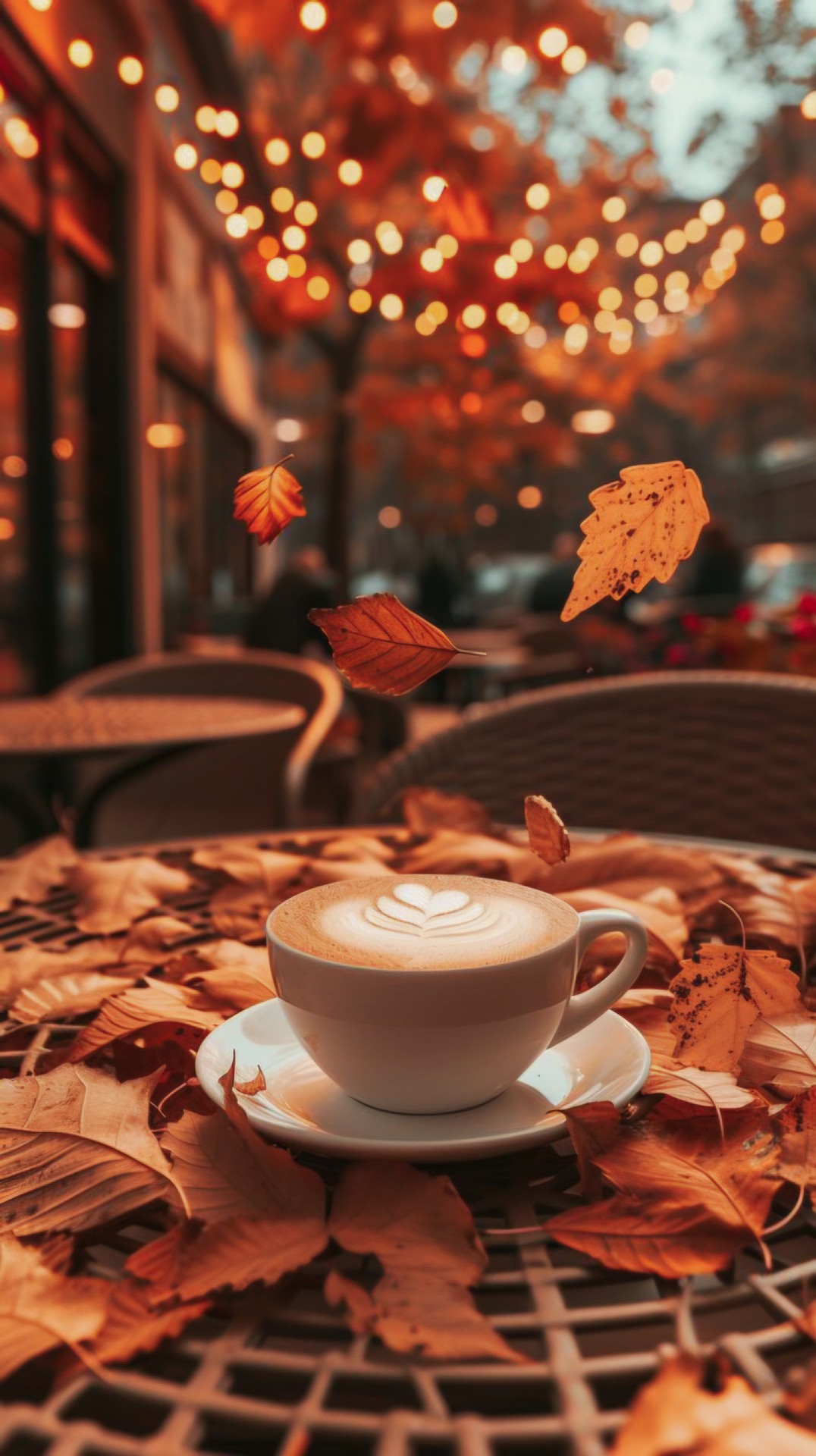 CAPPUCCINO AMIDST THE AUTUMN LEAVES