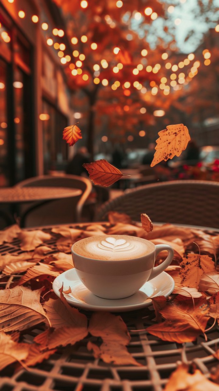 CAPPUCCINO AMIDST THE AUTUMN LEAVES