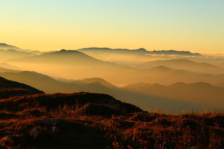 sunset in the mountains