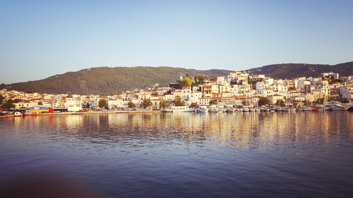 Skiathos view from boat. Greece