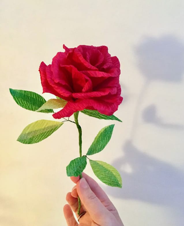 crepe paper rose