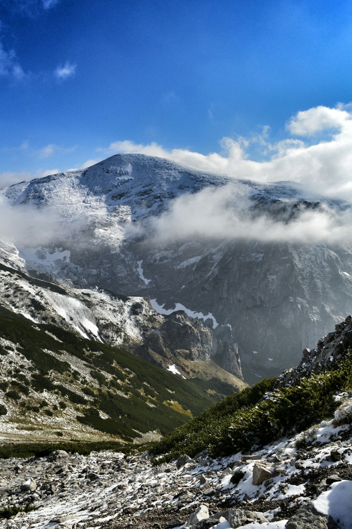 widok ze szlaku na Giewont
