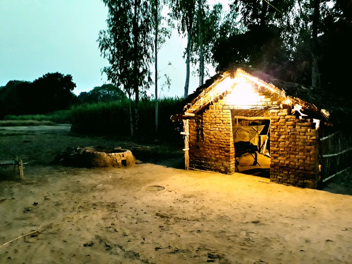 india village visit at night view.