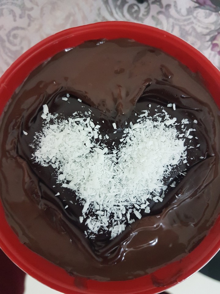 Chocolate Puding with heart shape