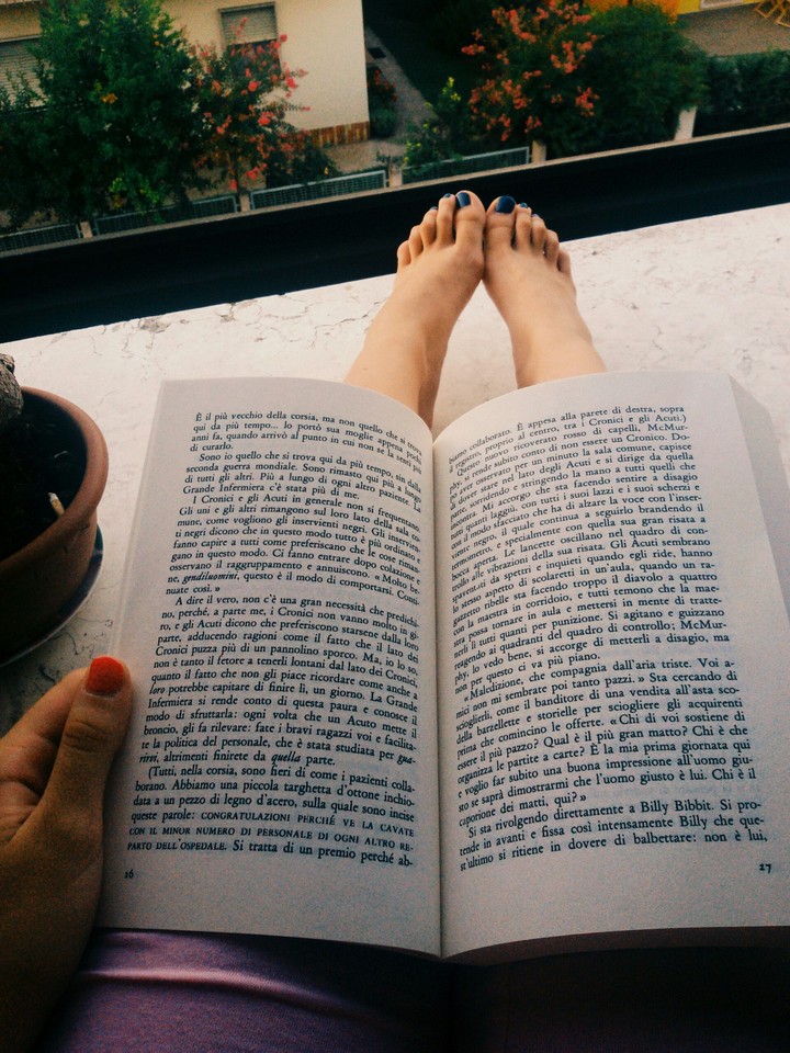 Reading on the roof