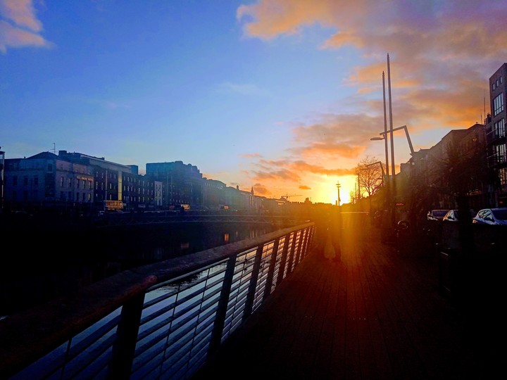 Liffey river side walk