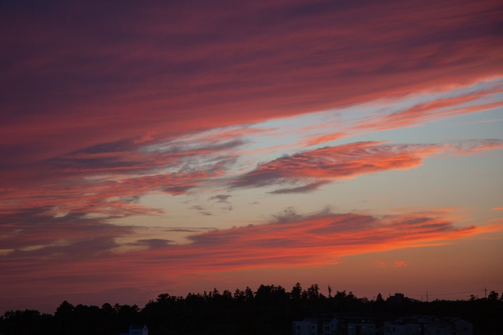 a flaming sunset