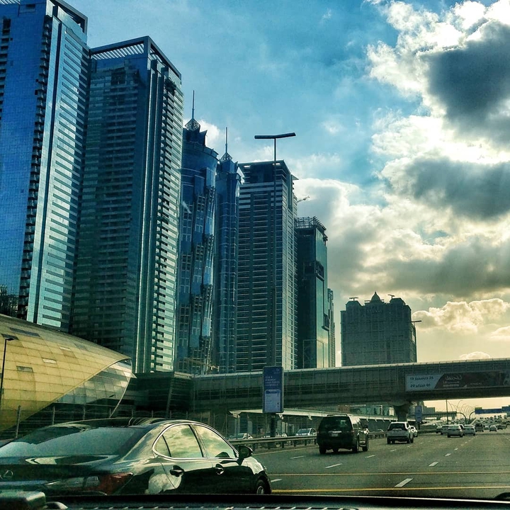 Dubai Highway Cloudy Weather