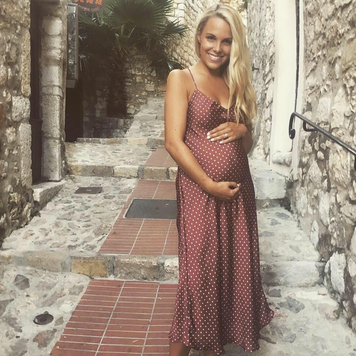 pregnant woman in dress