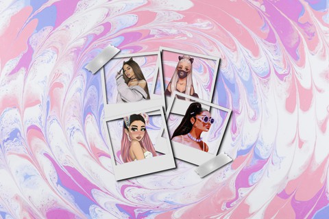 ☁️My Ariana Grande wallpaper☁️paint,instax frames & Ari draw