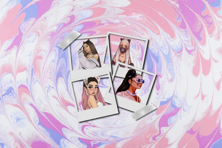 ☁️My Ariana Grande wallpaper☁️paint,instax frames & Ari draw