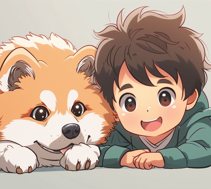 Boy with dog