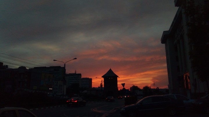 City in dark