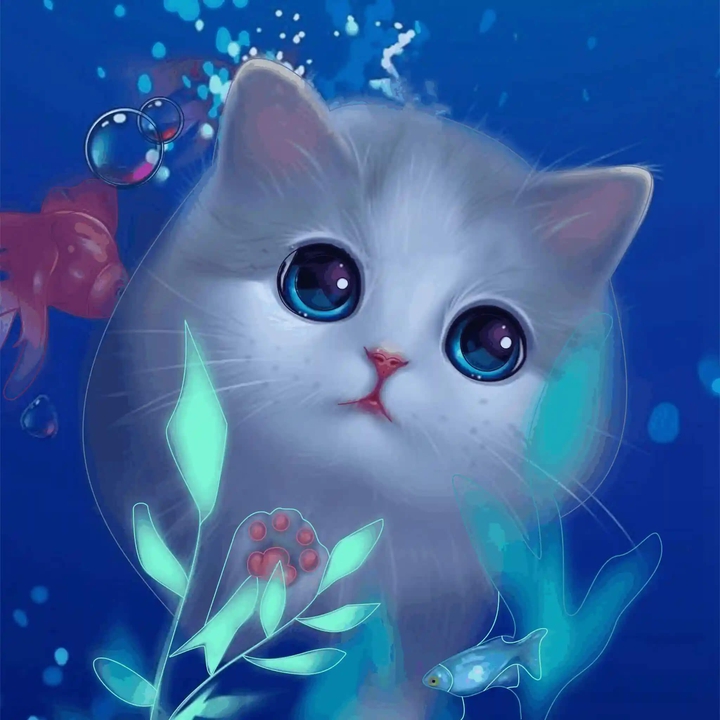 Cat in aquarium
