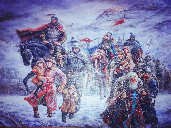 Bulgarian people who are crossing The mountain