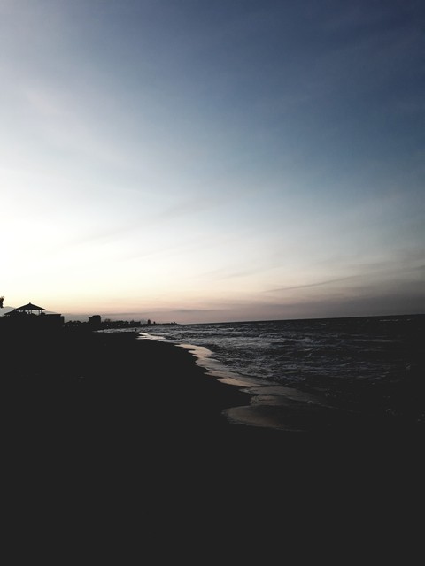 the sunset at the beach