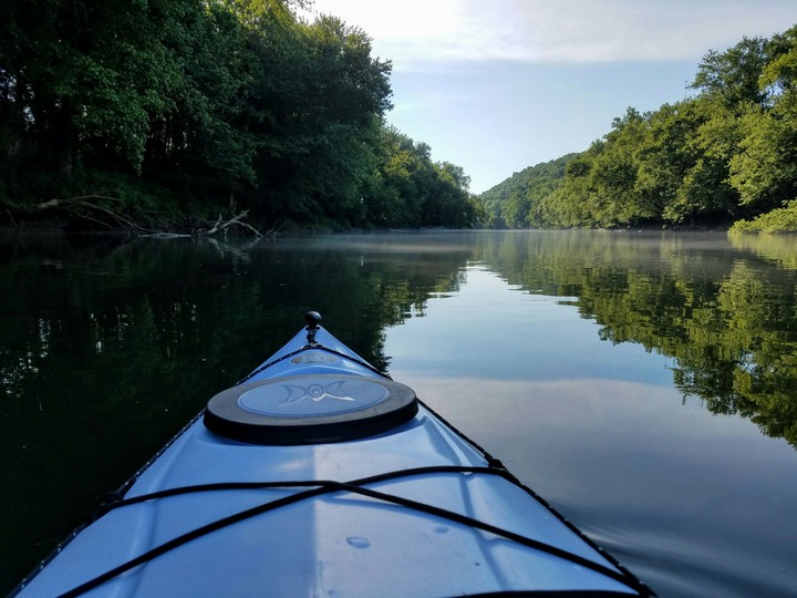 kayaking on the river