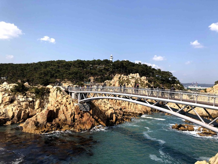 light house with bridge# korea