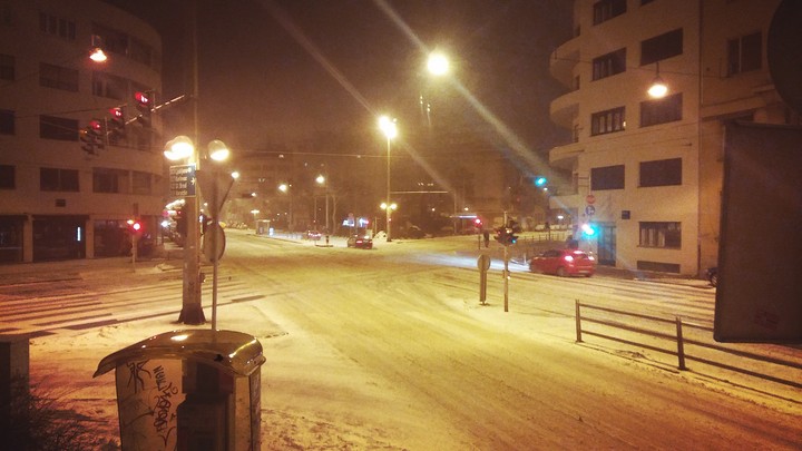 Zagreb.Croatia.Snow in the city