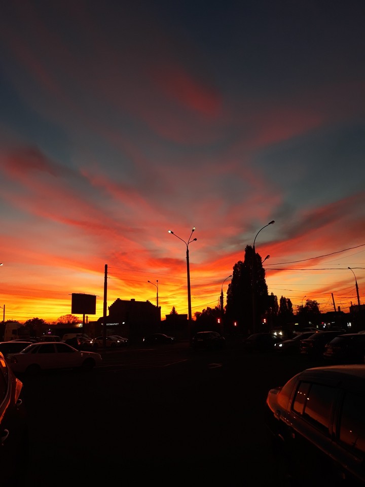 Закат в городе