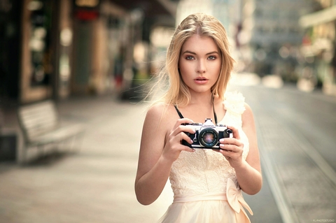 camera and girl