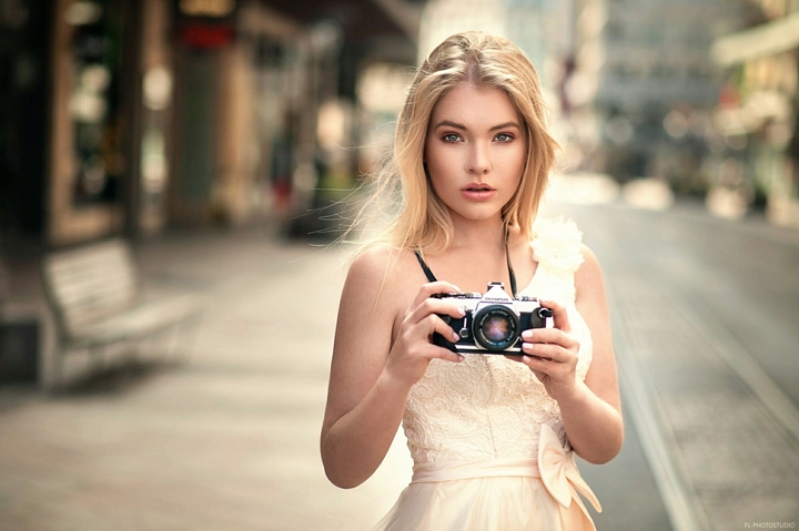 camera and girl