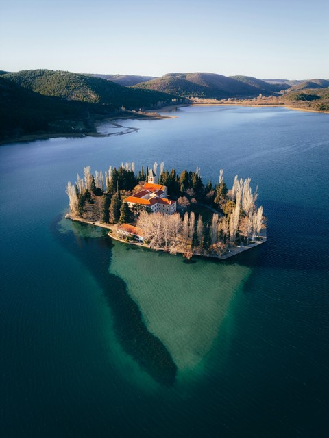lake, islet壁纸