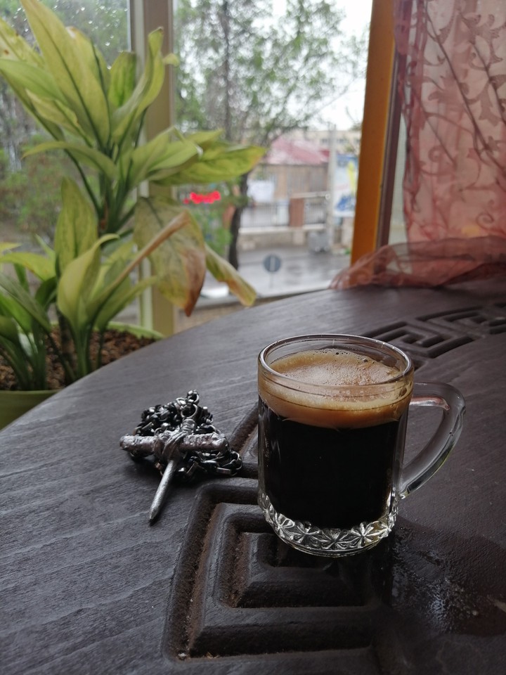 Coffee + Cross = peaceful happiness