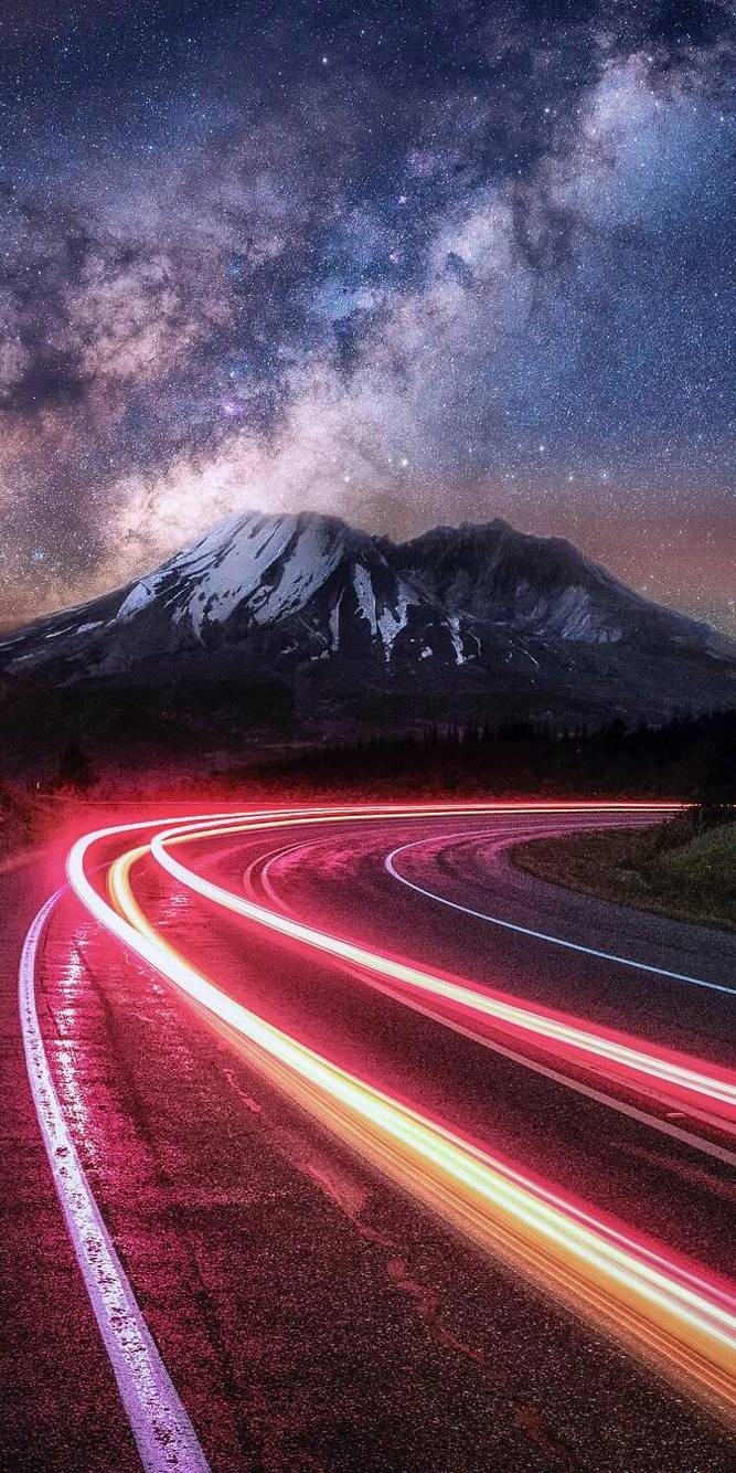 neon lights color road