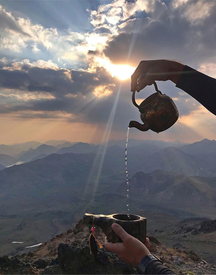 ⛰☘☀️ Nature # sunlight# A cup of tea # free air# muontain