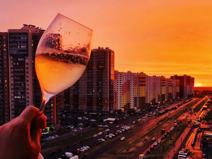sparkling on the sunset