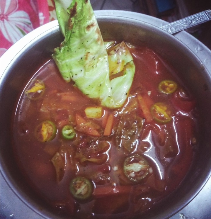 Enriched in hot bowl of soup